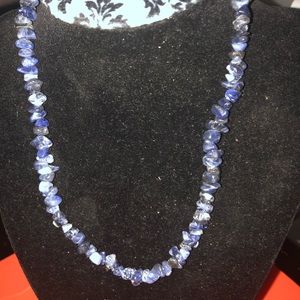 Denim Sodalite Chip Necklace Made By Me- 462 $25 or $20 w/offer